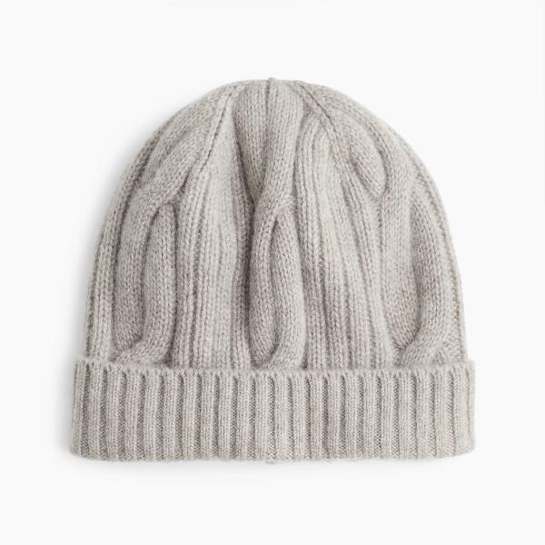 Female Cashmere Cable Knit Hat / Cable Knit Winter Hat One Size 5GG Gauge