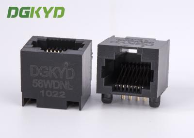 Jaque portuário baixo do ângulo direito Rj45 de DGKYD-56WDNL 100 alojamento plástico preto RJ45 T do único sem transformador