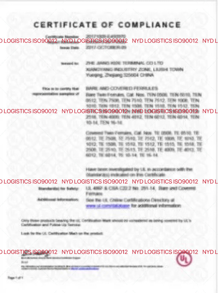 Shenzhen NYD International Freight Forwarder Co., Ltd. Сертификации