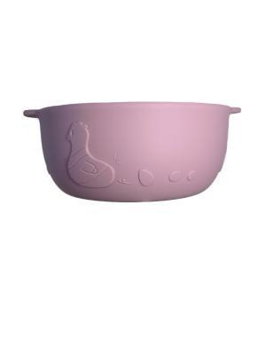 Binaural Round Childrens Silicone Plates 92 Gram Personalized With Size Is 13.2*11.5*5 cm And Weight Is 92 Gram