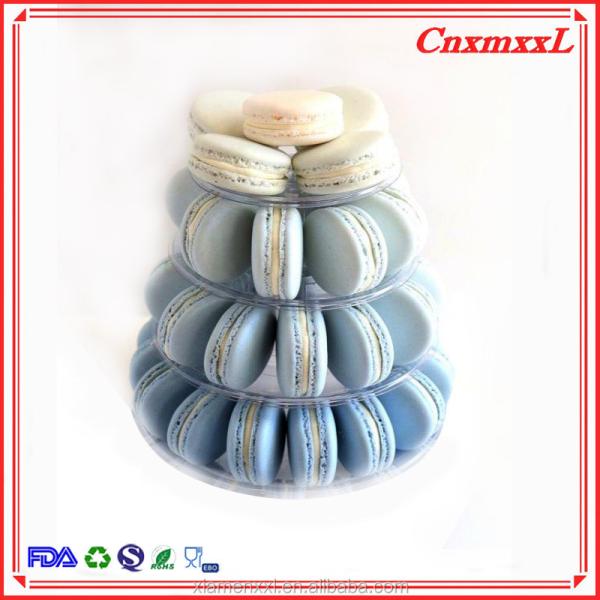 Bel emballage d'affichage de support de tour de macaron de 4 rangées