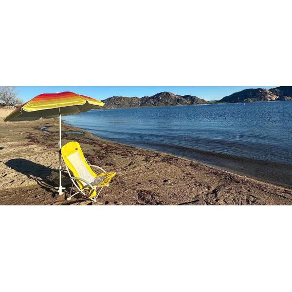 Camping Folding Chair With Umbrella, Recliner Chairs, Beach Chair Adults Camping Chair High Back with Umbrella