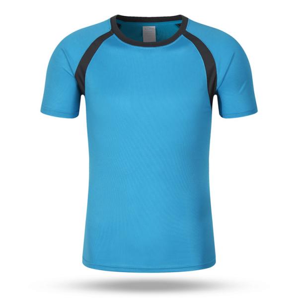 dos homens de secagem rápidos do t-shirt da luva da camisa inferior do pescoço do círculo da cor sólida 160g o verão curto