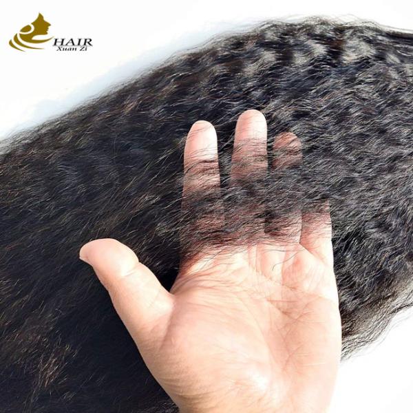 Kinky Straight Prebonded Hair Extensions Nano Virgin Human Hair Extensions Natural Black 18inch
