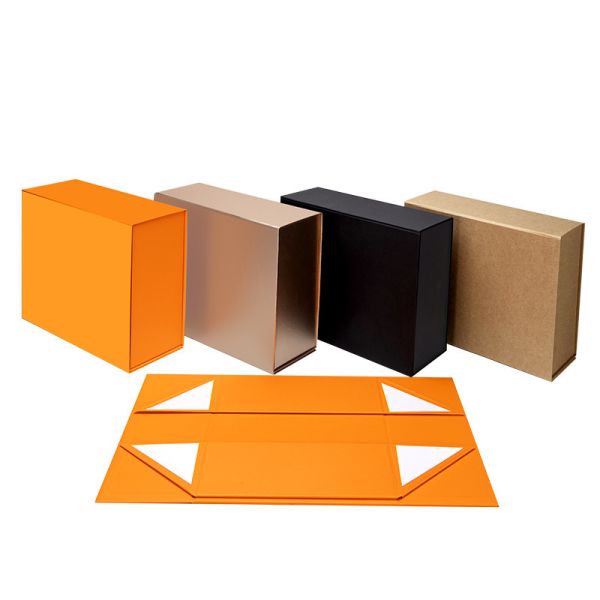 Custom One-Piece Foldable Magnetic Flip-Top Gift Box – Printable Packaging With Gold Foil/UV Logo Options