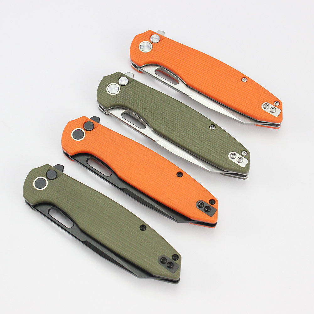 GT-T0044 Customizable Tactical 14C28N Steel Blade Button Lock Folding Knife G10 Handle Tunafire