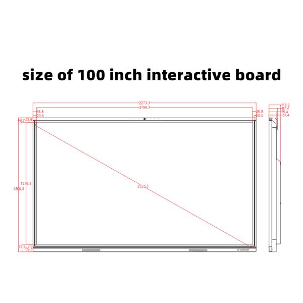 98 Inch 20 Point Multi Touch Interactive Digital Board with Built in Speakers Microphone for Video Conference