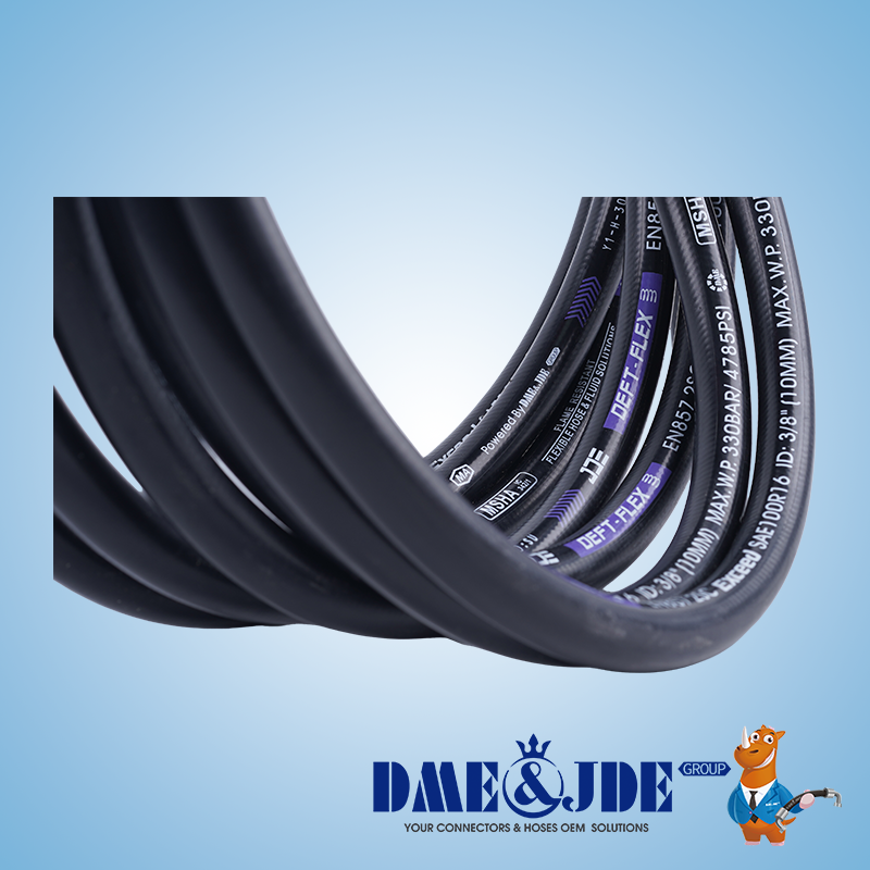 Black 1ST Smooth Cover Hydraulic Hose Wire Braided Fluid Hose