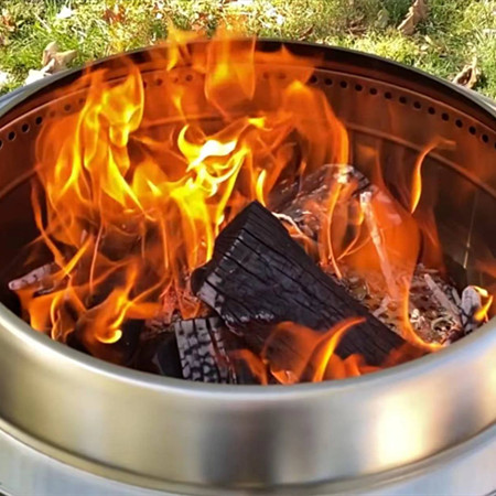 Diameter 28cm Stainless Steel Smokeless Fire Pit Bbq Camping Packaging