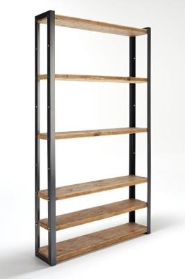 Fashion Wood Retail Display Fixtures With Metal Tube Frame And 5 Wooden Shelves