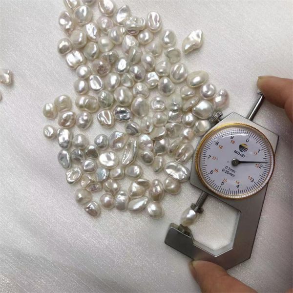 Wholesale of Natural Fresh Water Bright Silver Filigree Shaped Irregular Regeneration Beads Diy Ear Stud Accessories Loose Beads