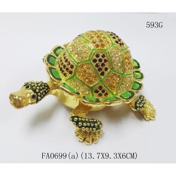 Custom Turtle shape zinc alloy gift jewelry boxes turtle trinket box jewelry box