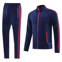 Sistema real de la chaqueta azul del chándal del entrenamiento del fútbol del fútbol del ODM del OEM