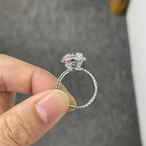 18K настоящее золото DEF VS лабораторно выращенный бриллиантовый кольцо