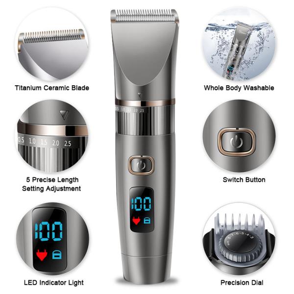 Профессиональные волосы Clippers парикмахерской, триммер волос батареи иона Li электрический