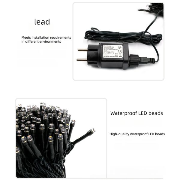 LED Solar String Light With IP44 Waterproof Dual Charging for Camping & Balcony