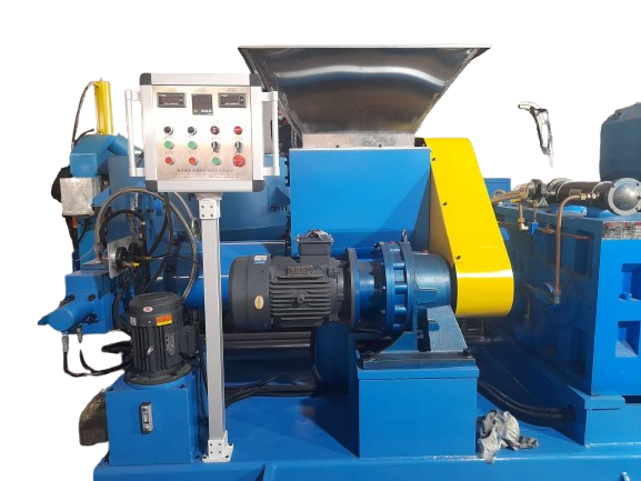 Two Rotor Force Feeding Rubber Stainer Extruder / Rubber Filtering Machine