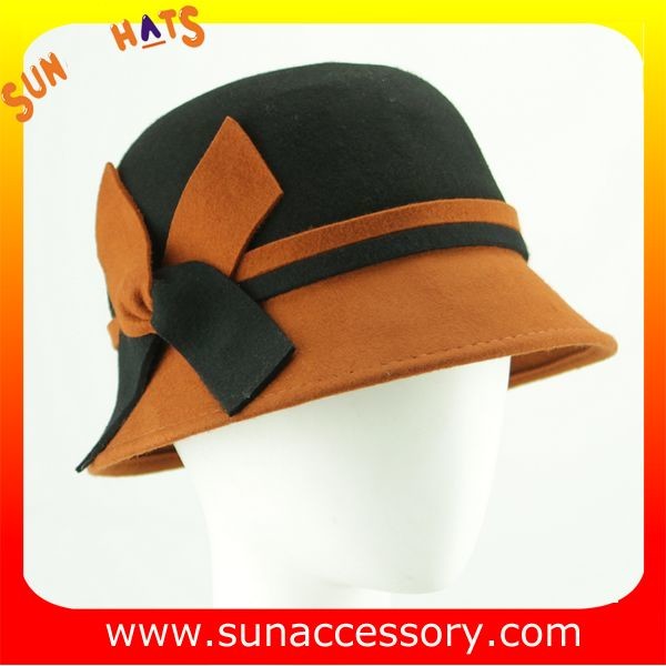 2044 ladies fashion hats wholesale ,100% Australia wool felt cloche hats