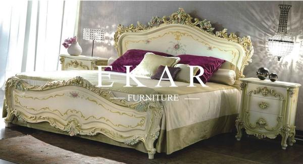 Furniture for bedroom modern royal luxury master wooden bed LS-A104A