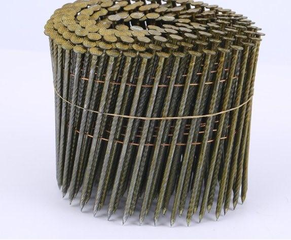 Yellow Galvanized Coil Nails For Pallet Wood Construction