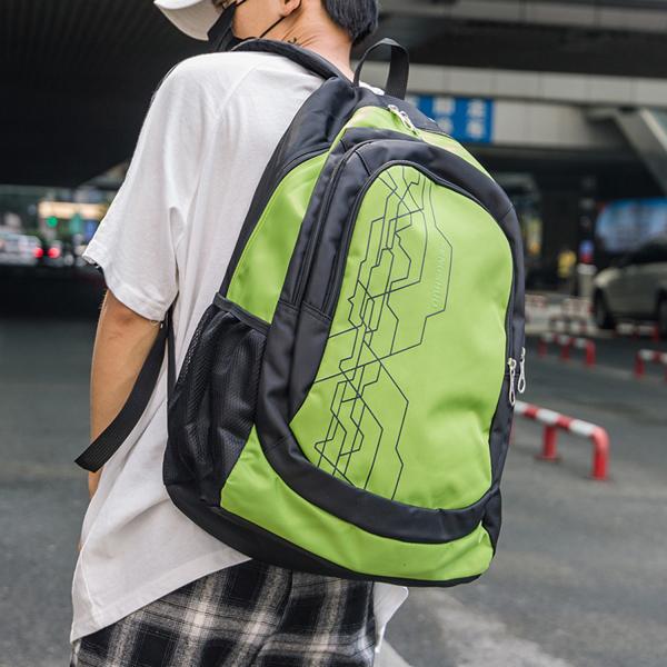 Personality large capacity student backpack fashion zipper computer pocket backpack soft geometric pattern backpack