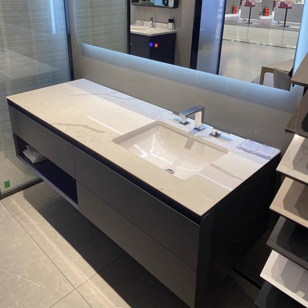 Luxury Wall Mounted Double Sink Bathroom Vanities Modern Style Good-Looking 100% Style