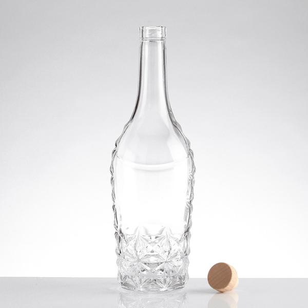 Collar Material Aluminum Plastic PP Clear Glass Bottle for Smirnoff Vodka 500ml 700ml 750ml