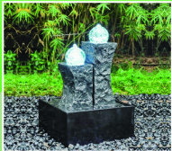 Carved Granite backyard Water Fountains Glass Crystal Balls For Decoration