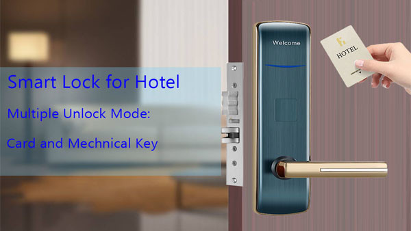 Цинковый сплав черный цвет Умные ключевые карты дверные замки для гостиницы Мотель Airbnb