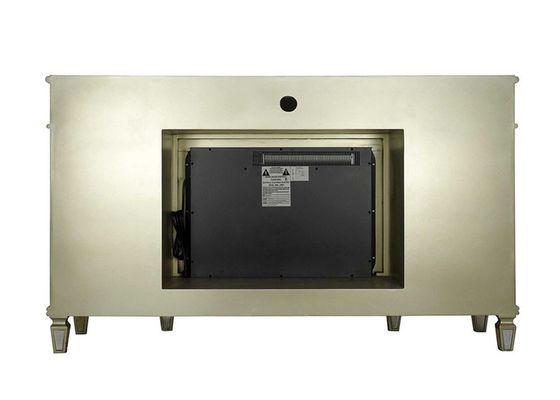 Luxury Silver Mirror Finish Electric Fireplace TV Stand with MDF Construction and 59''X20''X35'' Size