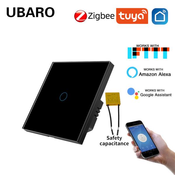 1Gang Tuya Smart Home Zigbee Light Switch Uk Standard EU Standard Zigbee Led Indicator Support Google Assistant Voice