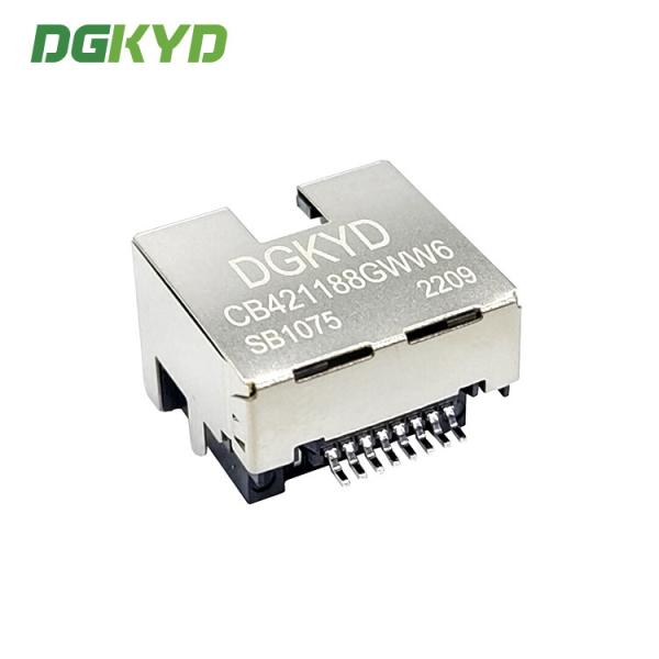 Sinking Plate Type 8P8C Modular Female RJ45 LED Connector SMT DGKYDCB421188GWW6SB1075