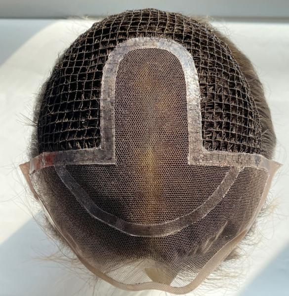 High Quality Natural Long Brown Integration Fishnet Base Virgin Multi Parting Hand Tied Human Hair Topper For Woman