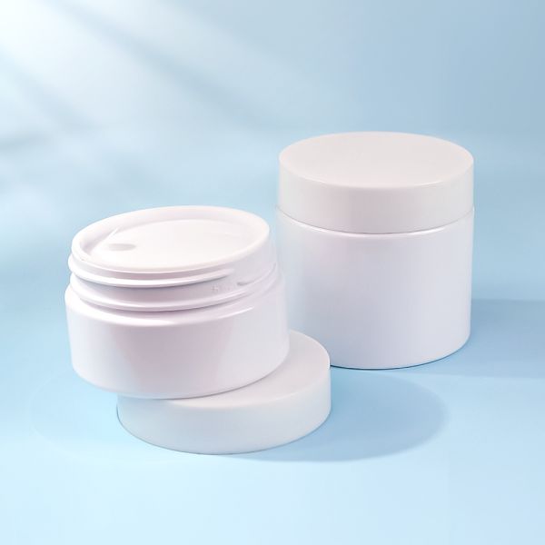 White Plastic Wide-Mouthed Cream Jar with Good Sealing for High-end Skincare