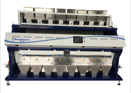 Plastics processing machine, Colour sorting machine for plastics, like flakes of PET, PVC, ABS etc