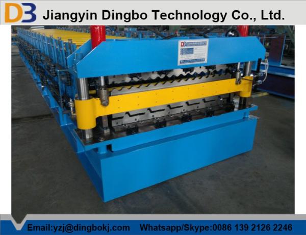 Economical Roof Panel Roll Forming Machine With PLC Control System For Wall And Roof Construction