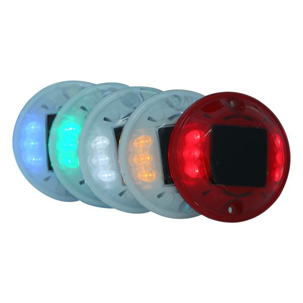 120mm PC Solar Powered Road Studs Plastic IP68 8000mcd For Traffic Safety