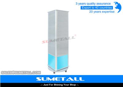 4 Sided Rotating Metal Display Rack Product Display Stands With Wire Shelving