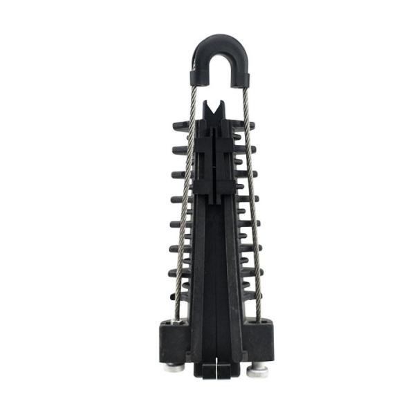 Overhead Line Accessories PA1500 FTTH Cable Anchoring Clamps High Tension Plastic Wed Type