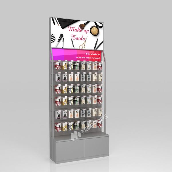美容ディスプレイショーケース グレー オイルボード ペンダント ライトボックス付き 後ろのキャビネット コンパクトショップ キャビネット ブランドディスプレイスタンド