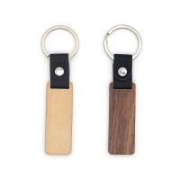Gravure du bois en cuir personnalisable de Keychains - bois de hêtre de noix