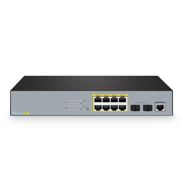 Comelink 8-Port Gigabit Ethernet L2+ PoE+ Switch, 8 x PoE+ Ports 130W, with 2 x 1Gb SFP, Fanless