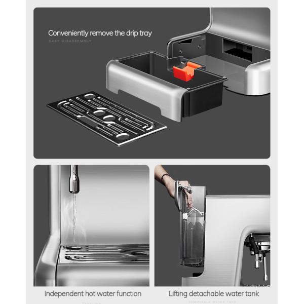 Stainless Steel Small Espresso Coffee Machine 2.7L 1250W
