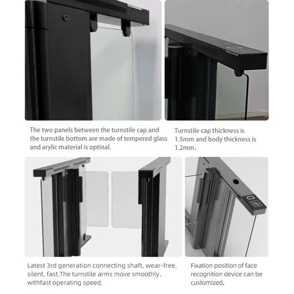 Oudoor High Speed Gate Turnstile Airport 1500*120*1000mm 40p/m