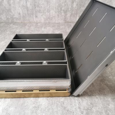 Cole não 590*393*83mm que 4 prenderam com correias a bandeja de cozimento do naco de alumínio do caso