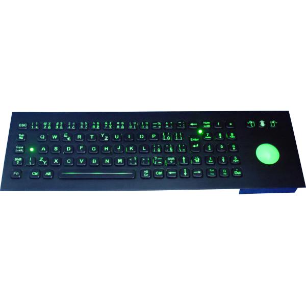 Black color illuminated Backlit USB Keyboard with mechanical trackball CE , FCC