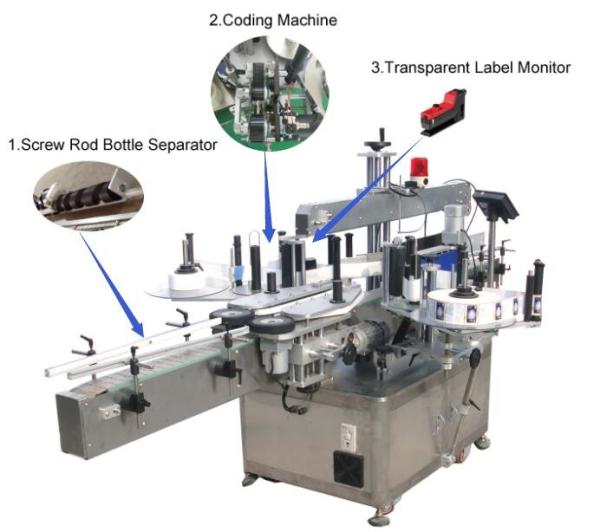 Small Bottle Automatic Sticker Labeling Machine PLC Control CE Certificated