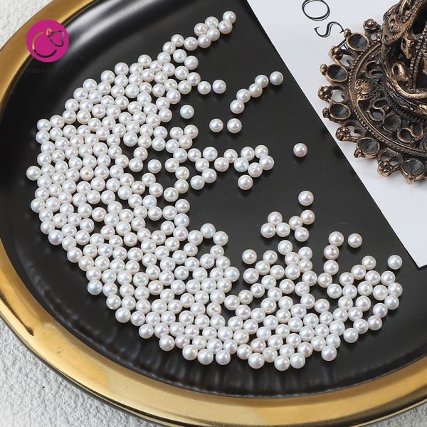 Natural Pearls Wholesale 2.3-2.5 mm White Small Tiny Round Shape Freshwater Pearl Loose Beads