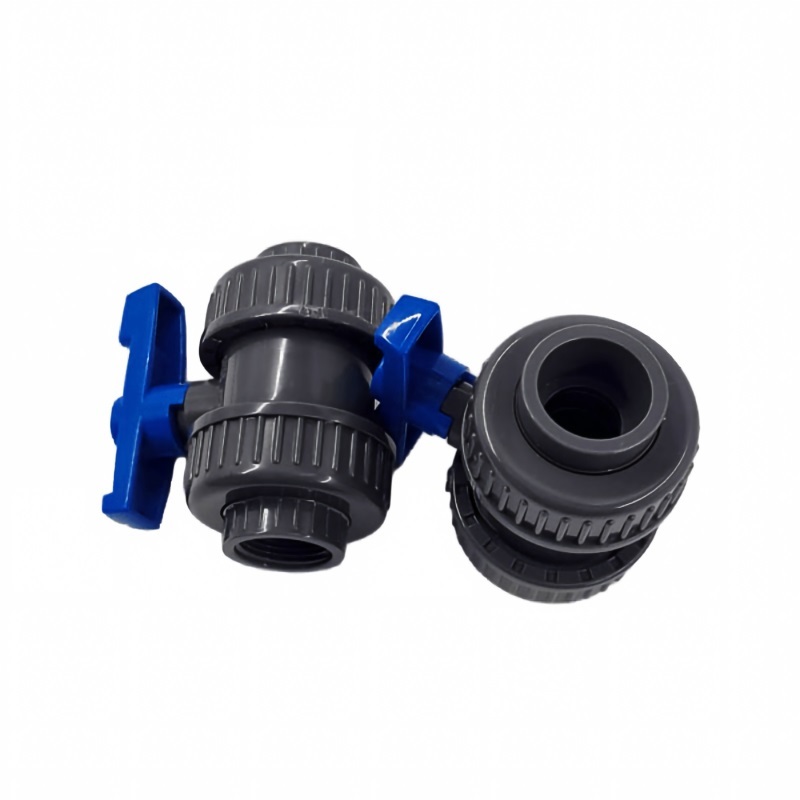 Plastic UPVC Double Union Ball Valve Industrial Circulation Pipeline Control Fitting for Water Treatment Industry