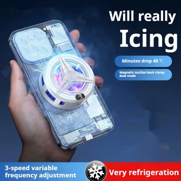 Black Mobile Phone Cooler For Gaming , Micro-USB Connector Phone Cooling Fan